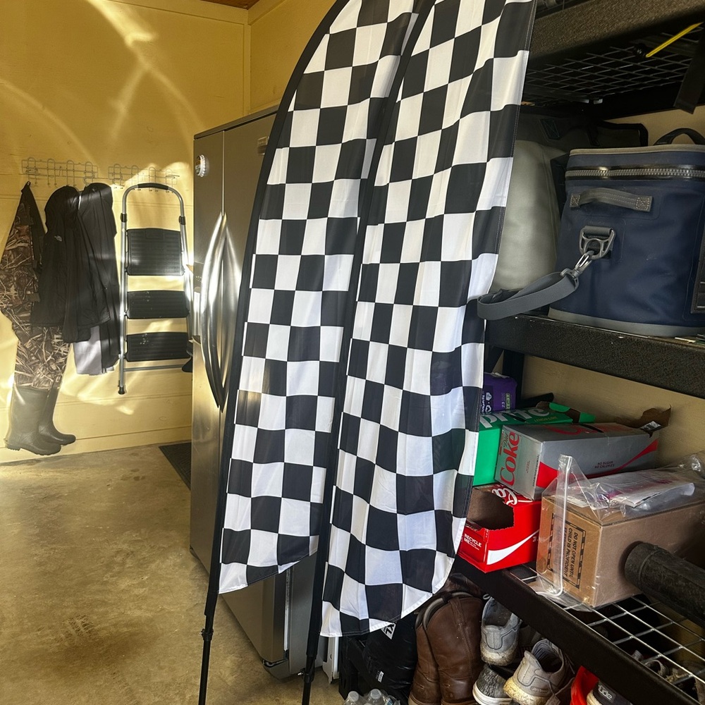 Set of 2 7ft Checkered Flag